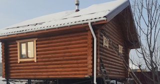 Баня из оцилиндрованного бревна под ключ в Чите - от 136890 рублей